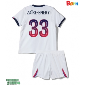Paris Saint-Germain Warren Zaire-Emery #33 Replika Babytøj Udebanesæt Børn 2026-27 Kortærmet (+ Korte bukser)